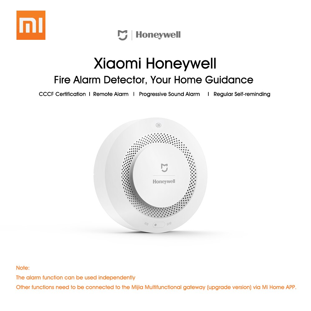 Xiaomi Mijia Honeywell alarme incendie détecteur de fumée capteur sonore alarme visuelle remarque travail avec Mi Home APP par téléphone