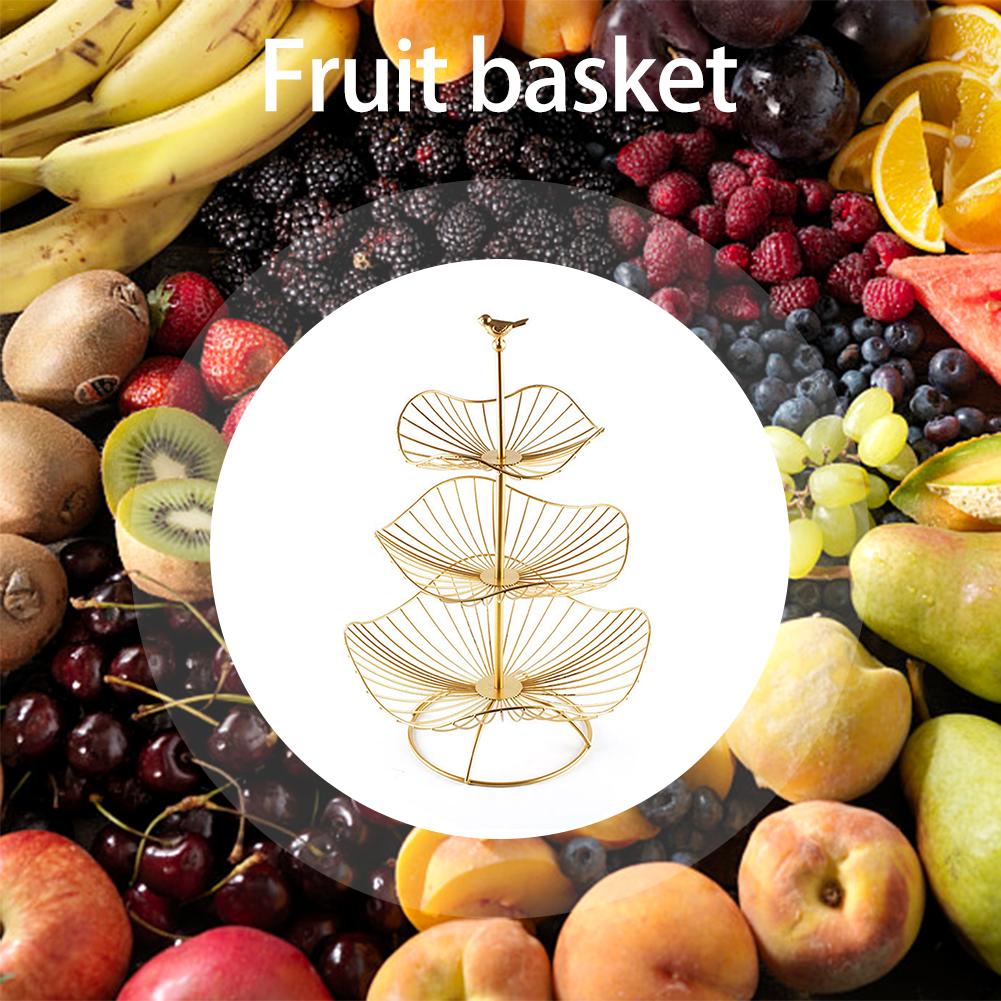Frugt grøntsag kurv bordplade frugt kurv skål opbevaring tre-lags frugt kurv til stuen dessert tallerken