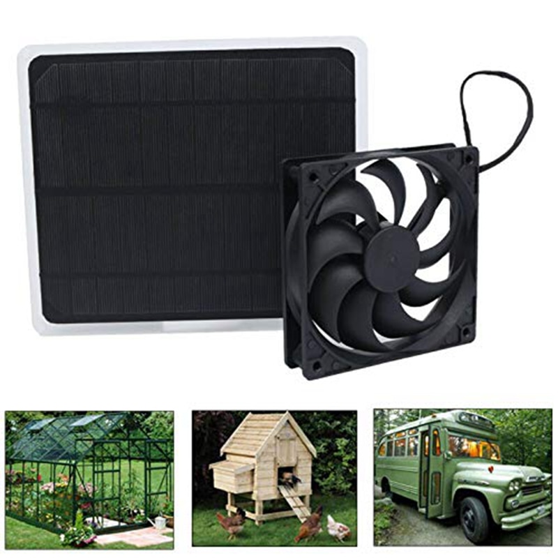 10w solpanel drevet ventilator mini ventilator til hund kylling hus drivhus rv tag