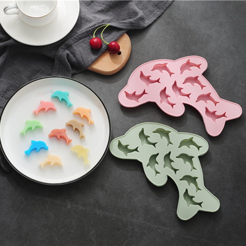 Moule à glace en Silicone en forme de dauphin, mignon, chocolat, gadget de cuisine GQ