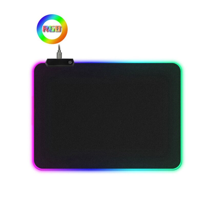 Yhsmtg Led Light Gaming Muismat Rgb Grote Toetsenbord Cover Non-Slip Rubberen Basis Computer Tapijt Bureau Mat Pc spel Muismat: 200x260x3mm