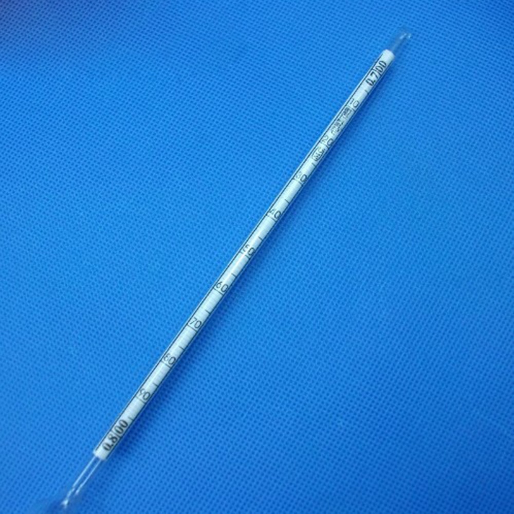 2 stks/partij 0.7-0.8 kg/m3 glas Densitometers glas vloeistof hydrometer densimeter Dichtheid Meter