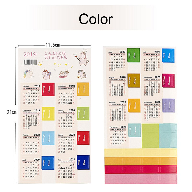 Kalender Stickers Index Bladwijzer Planner Bullet Journal Accessoires Decoratieve Stickers Label Kalender Briefpapier 2pcs