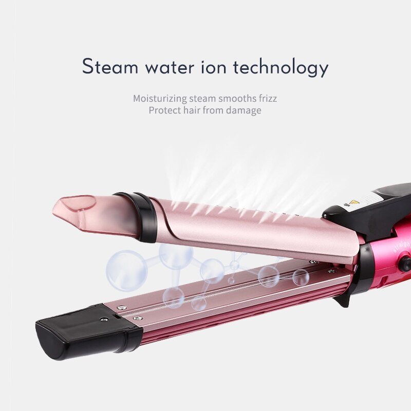 Professionele 2 In 1 Stijltang En Krultang Stoom Negatieve Ionen Haar Zorg Vrouwen Haar Krultang Hair Styling Tools 40D