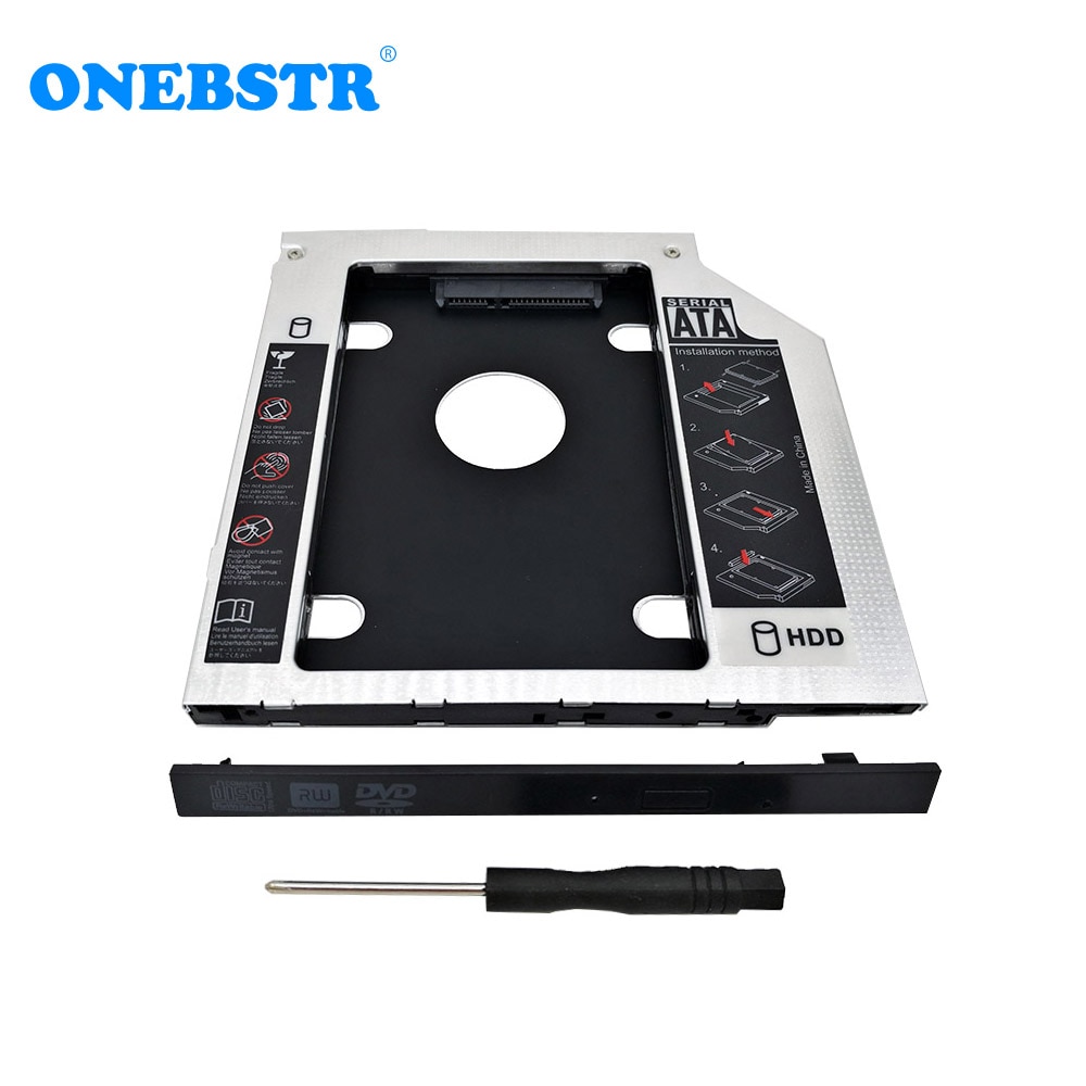 2.5'' HDD/SSD Caddy 9.5mm Universal Second SATA To SATA Hard Drive Adapter For Laptop CD DVD Optical Drive Bay