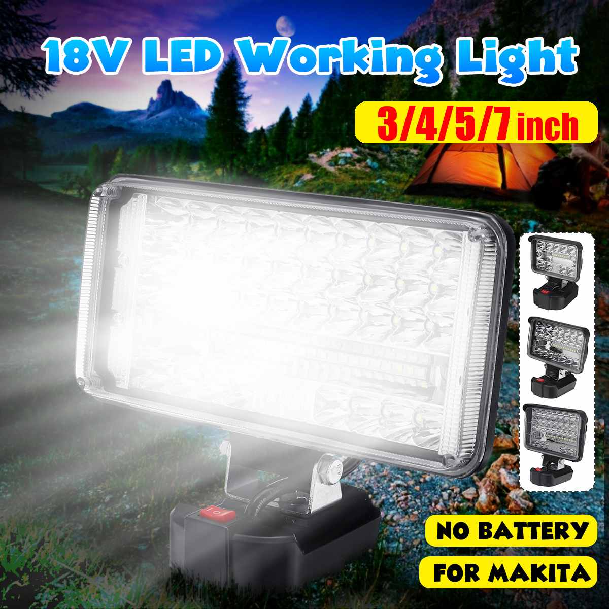 18V Cordless LED Flashlight Work Light Flashlight For Makita LED Lamp Without Battery USB Outdoor Emergency Lighting Spotlight