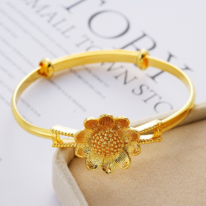 2018 multa 100% Braccialetti D'oro per Le Donne Femminile Bracciale in Oro in Oro Massiccio 999 24K Oro di Loto Braccialetto di Cerimonia Nuziale Della Sposa gioielli da polso