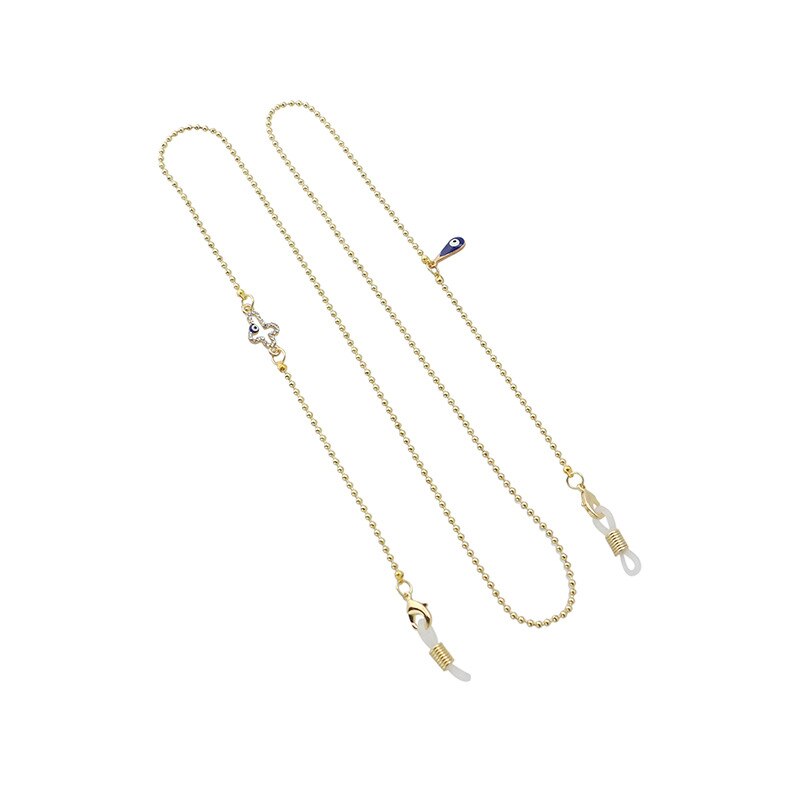 1Pcs Eyeglasses Strap Reading Glasses Hanging Chain Sunglasses Evil Eye Enamel Beads Spectacles Holder Neck Cord Glasses Anti: 3