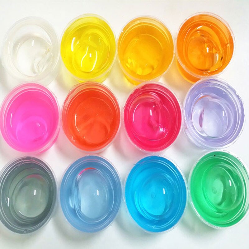 freundlicher 5D Kristall Farbige Schlamm Ultra-hell Tonne Gummi Schlamm Kreative Handgemachten Schlamm 12-farbe transparent Kasten Kristall Schlamm