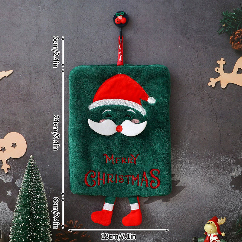 Christmas Hand Towels Cute Kitchen Towel Decortive Handkerchief Towels Bathroom Hanging Towel for Hands Christmas Decoration: black