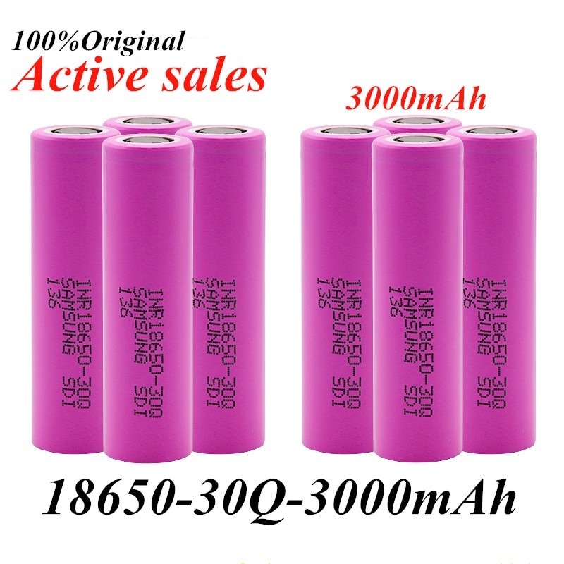 100% Originele 18650 Batterij 3000Mah Inr 18650 - 30Q Li-Ion Oplaadbare Batterij Voor Cigare Elektronische Zaklamp