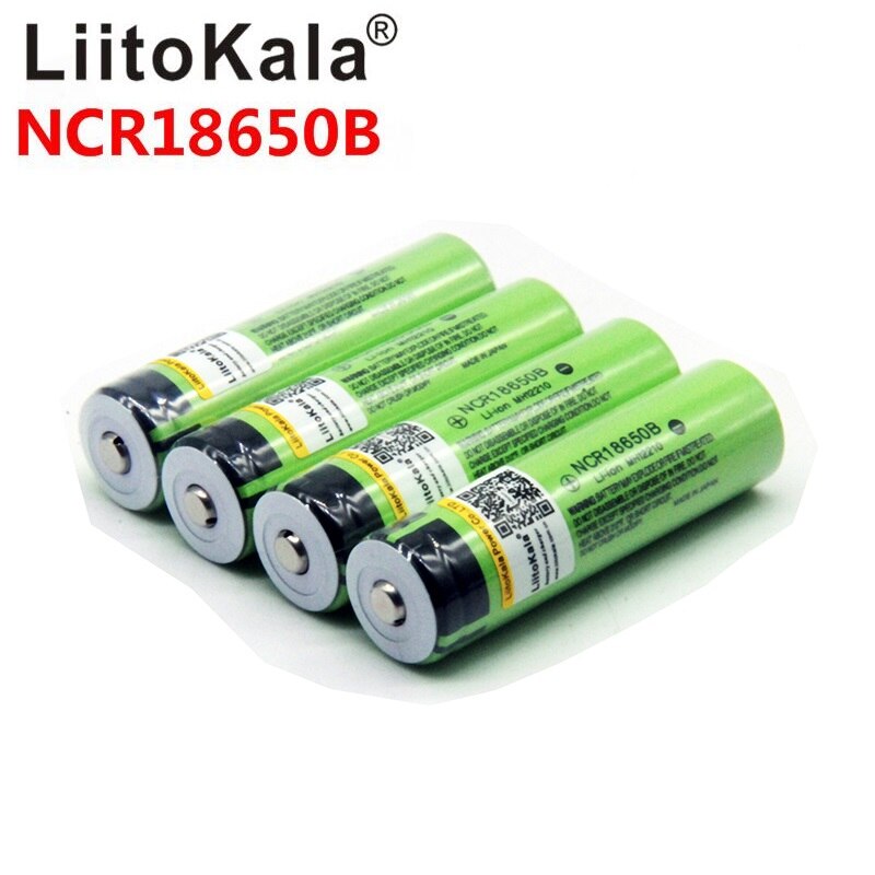 LiitoKala NCR18650B 3400mAh 3.7V Uppladdningsbart Li-Ion Batteri: 4 st batteri