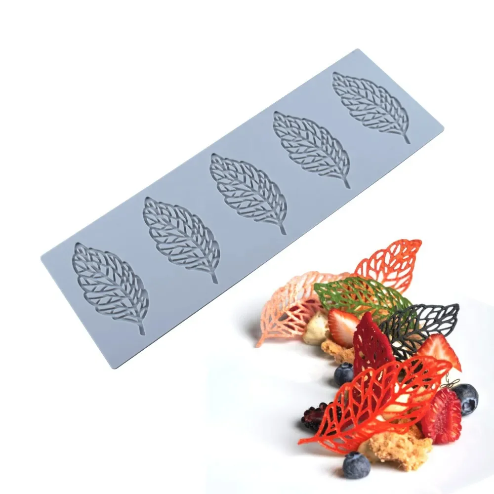 Leaf Shape Cake Border Fondant Lace Mat Coral Maple Butterfly Chocolate Silicone Mold Printing Mat Baking Mold DIY Cake Stencil