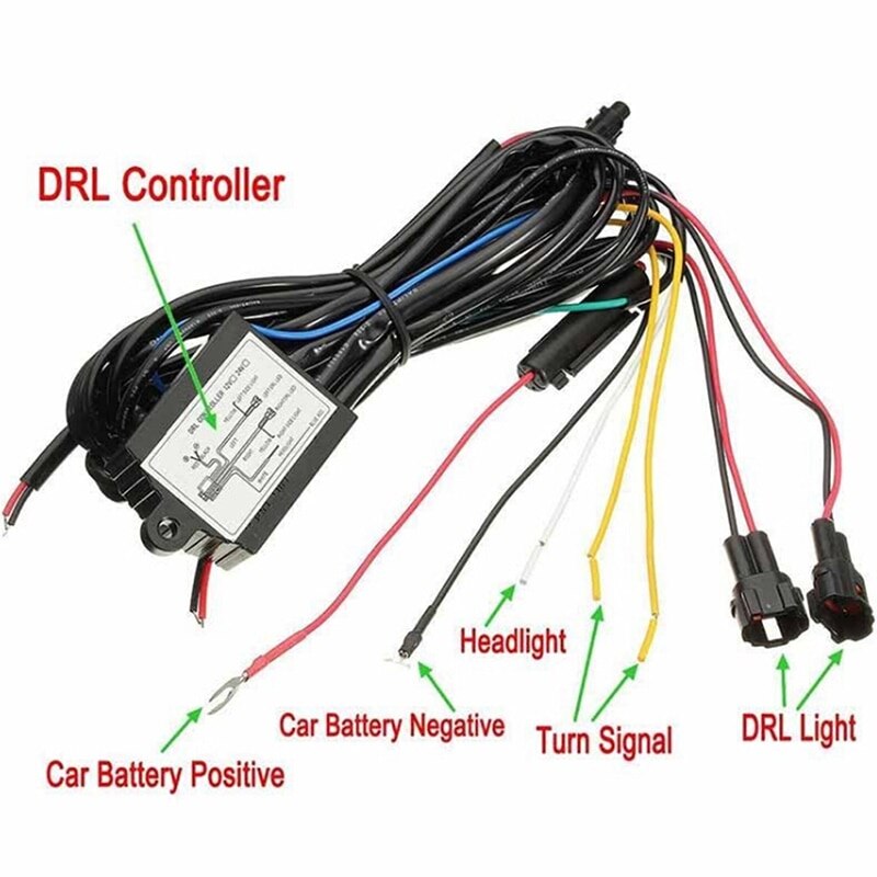 Bil drl kørelys lysdæmper dæmpning relæ kontrol switch sele 12v