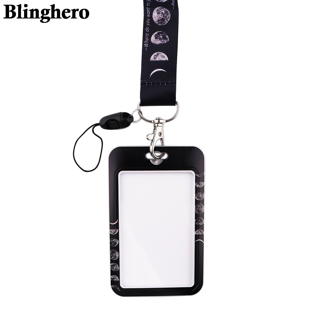 CB519 Maan Creatieve Zwarte Lanyard Badges Id Lanyards Mobiele Telefoon Touw Sleutel Lanyard Nek Bandjes Kantoor Accessoires