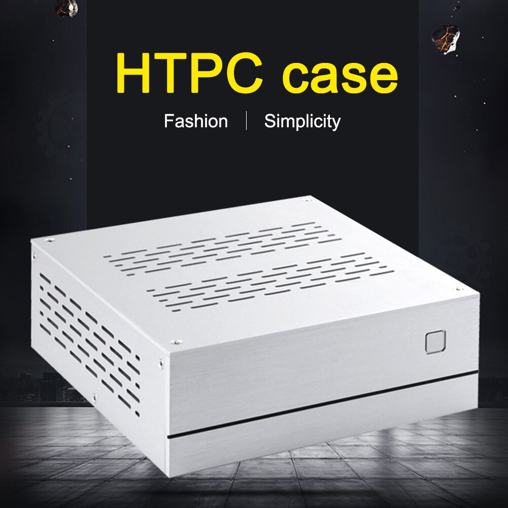 Teräsrunko mikro -atx alumiini -etuovi toimisto mediakeskus usb 3.0 -liitäntä htpc -kotelo tietokone led -ilmaisin tuulettimet