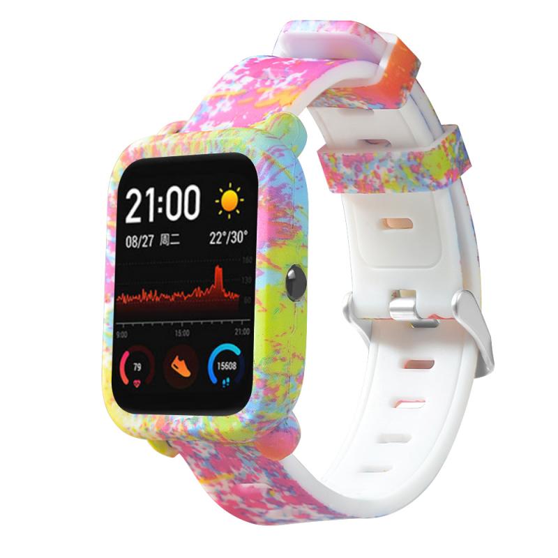 Strap 2 in 1 Watch Band Watch Case Cover Bracelet strap Protector Silicone Wrist Strap Watch Band For Amazfit GTS Strap