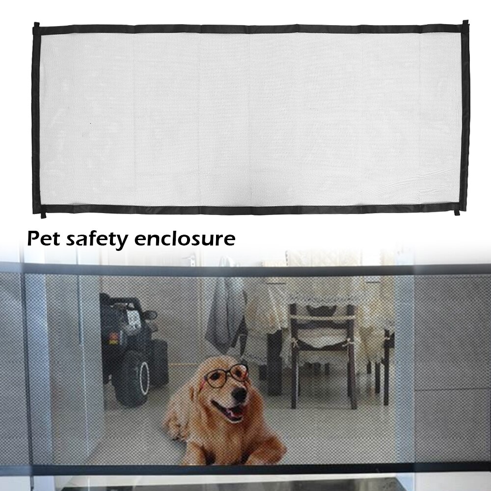 Hundgrind magisk husdjursstängsel säkerhetsbarriär hopfällbar katt hunddörr ramper vakt inomhus utomhus husdjursmaterial valp hund nätgrind: Default Title