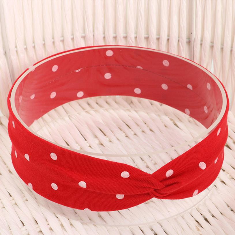 Leuke Baby Peuter Infant Hoofdband Dot Printing Stretch Haarband Hoofddeksels haar accessoriesbaby hoofdband: Rood