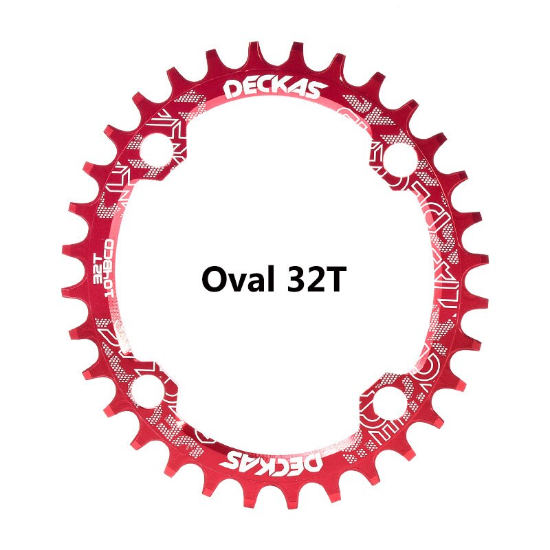 Deckas 104 bcd ovaal smal breed kettingblad mtb mountainbike 32t 34t 36t 38t kroon crankstel enkele tandplaat onderdelen 104 bcd