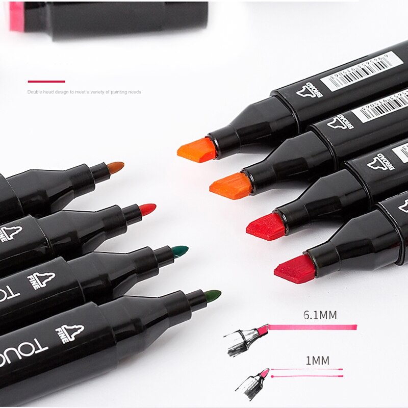 TOUCHFIVE 60 Colors Pen Marker Set Dual Head Sketch Markers Cheap Alcohol Marker Pen For Draw Manga Animation Art Supplie