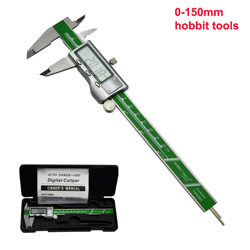0-50mm 150mm 200mm 300mm Metal casing Digital CALIPER Electronic vernier depth gauge micrometer tool: 0150mm green