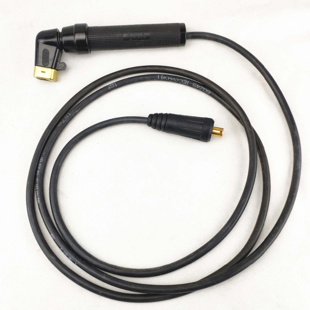 Elektrodeholder kabelsæt svejsningsledsæt 3m 16 kvm kobbertråde dkj 35-50 stik 160-350a lysbue / mma svejsekabel