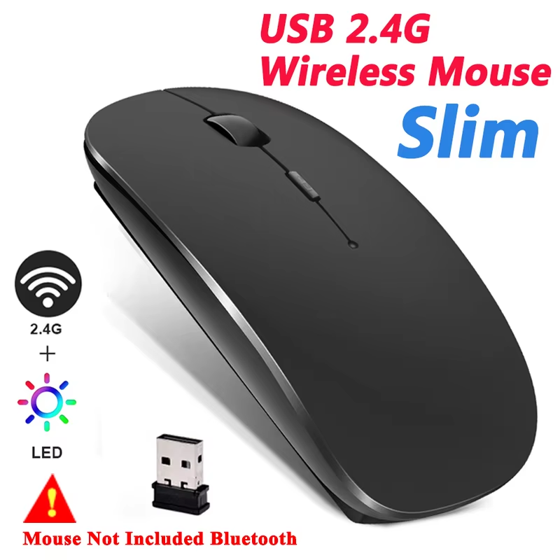 Wireless Mouse Bluetooth 5.2 5.0 2.4G Rechargeable RGB Mouse 1600 DPI Charging Gaming Mouse For MacBook iPad Tablet Laptop: DARKNESS