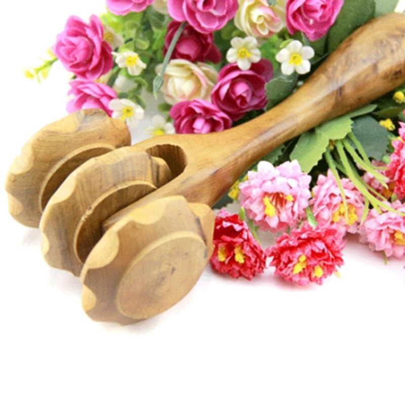 Hånd skubbe ben nakke talje massage hjul enhed tynde ben massage rulle vietnamesisk træ ryg massage pind sandeltræ måne ro