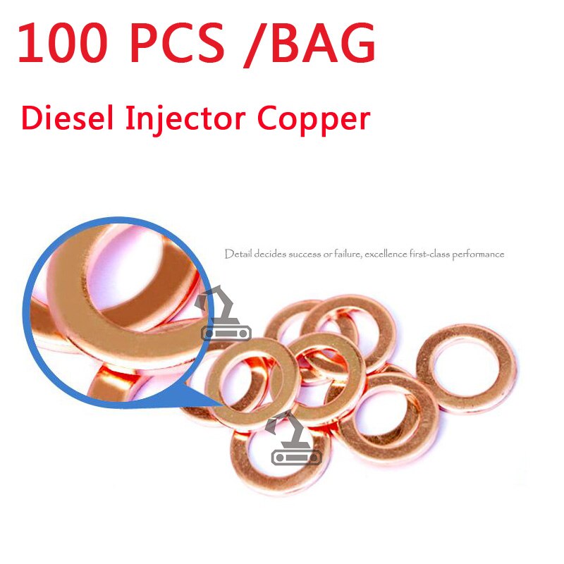 100pcs Diesel Common Rail Injector Nozzle Adjusting Copper Washer Seal Ring Gaskets Pad For All Brands Injectors