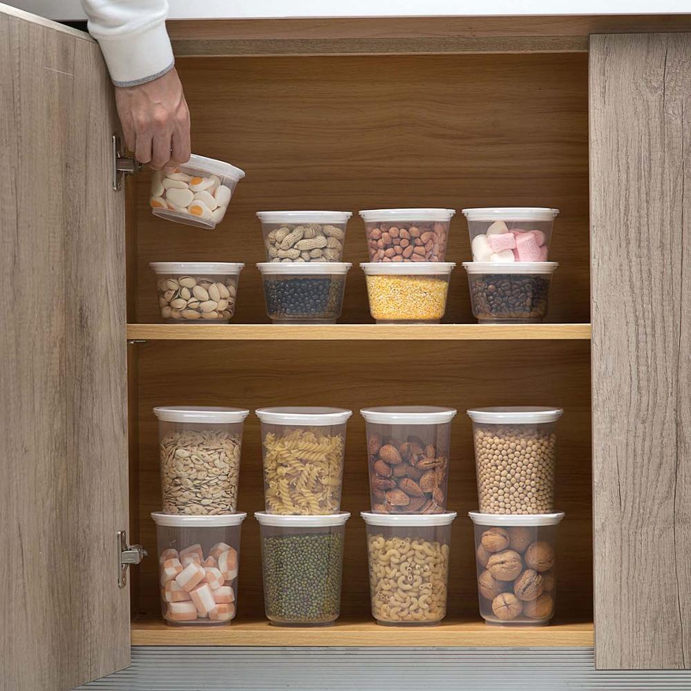 OTHERHOUSE 1Pc Kitchen Storage Containers Clear Plastic Container Candy Food Storage Jar Sealed Bottle Refrigerator Organizer