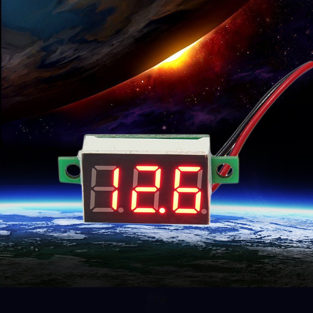 1 stk mini rød led panel spændingsmåler 3- digital justeringsvoltmeter nyeste