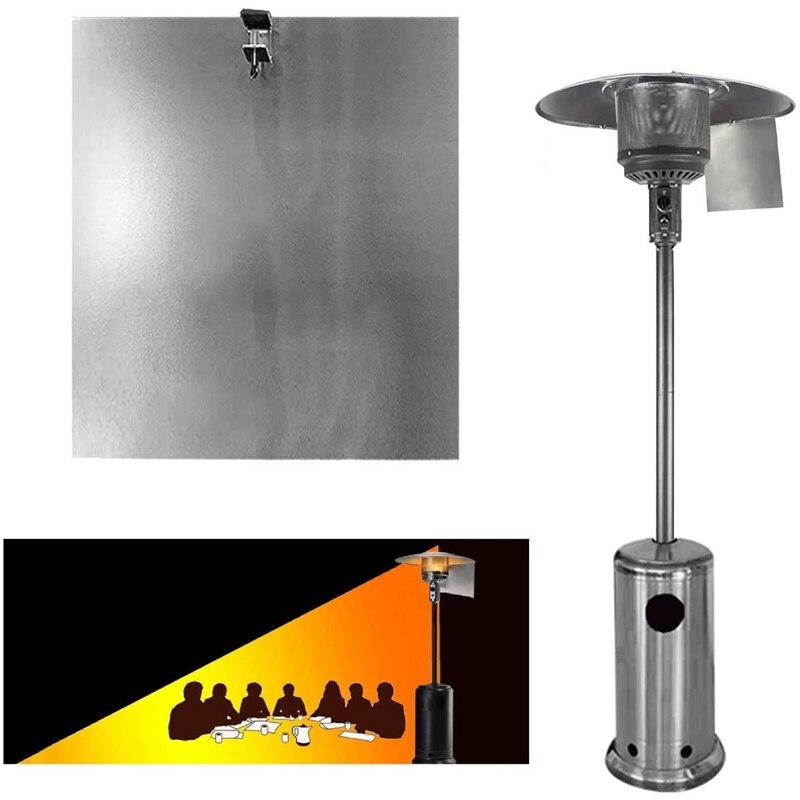 Refletor de foco térmico para aquecedores de pátio, ajustável e empilhável, refletor de calor direcional para aquecimento redondo de gás natural