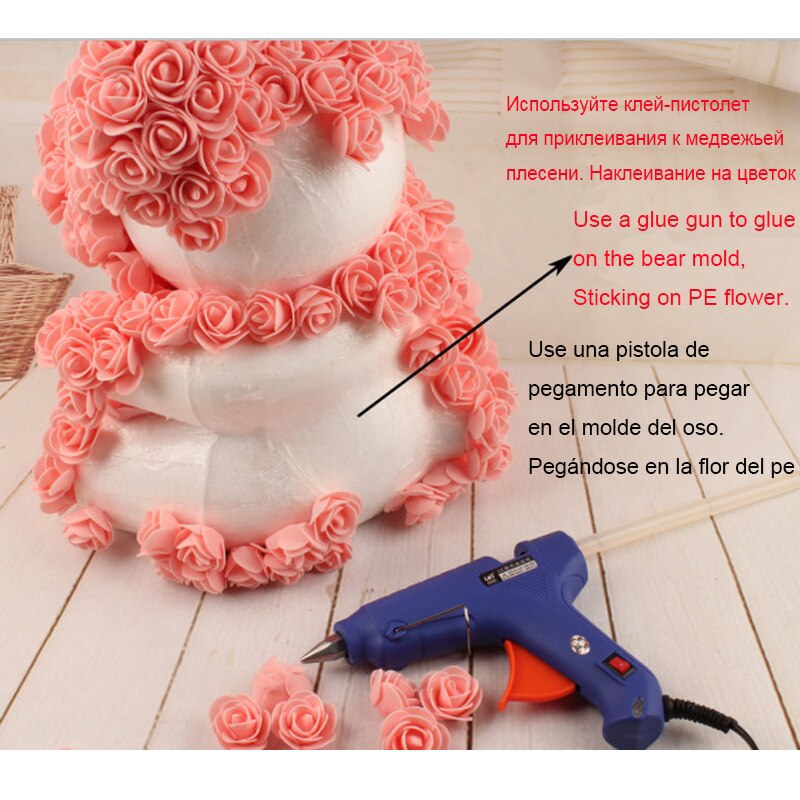 20W High Temp Melt Glue Gun Graft Repair Heat Gun Pneumatic DIY handmade Tools styrofoam rose bear