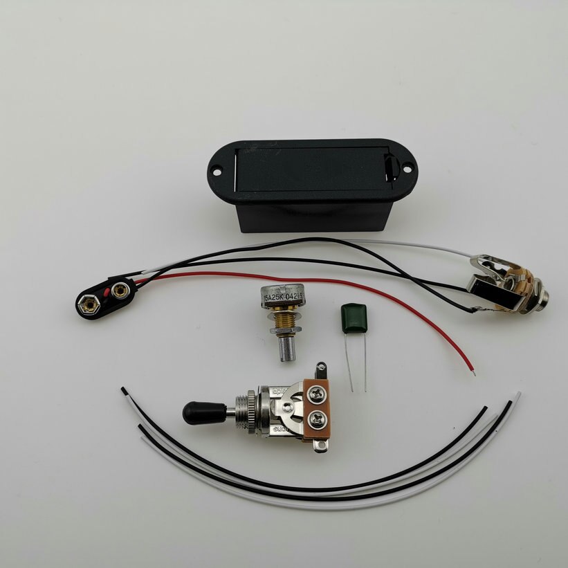 El-guitar pickups hals og bridge aktiv pickup humbucker aktiv 9v batteristrømforsyning på lager: 1 stk 25k potte dele