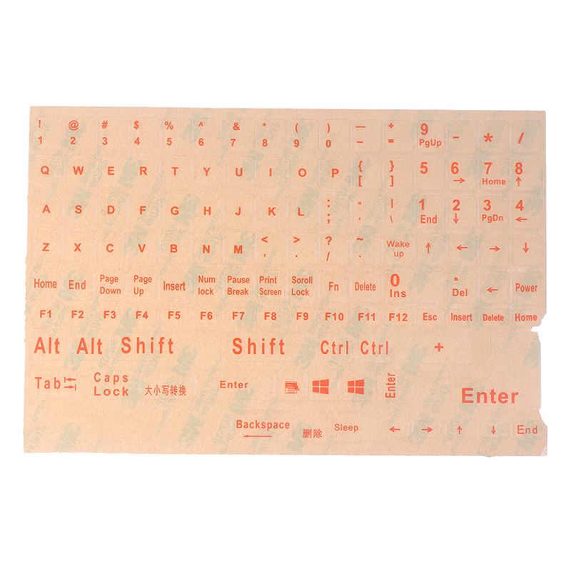 English Full 120 Keys Matte Standard Waterproof Keyboard Stickers Layout Letter Alphabet 10-17" Desktop Laptop Accessories