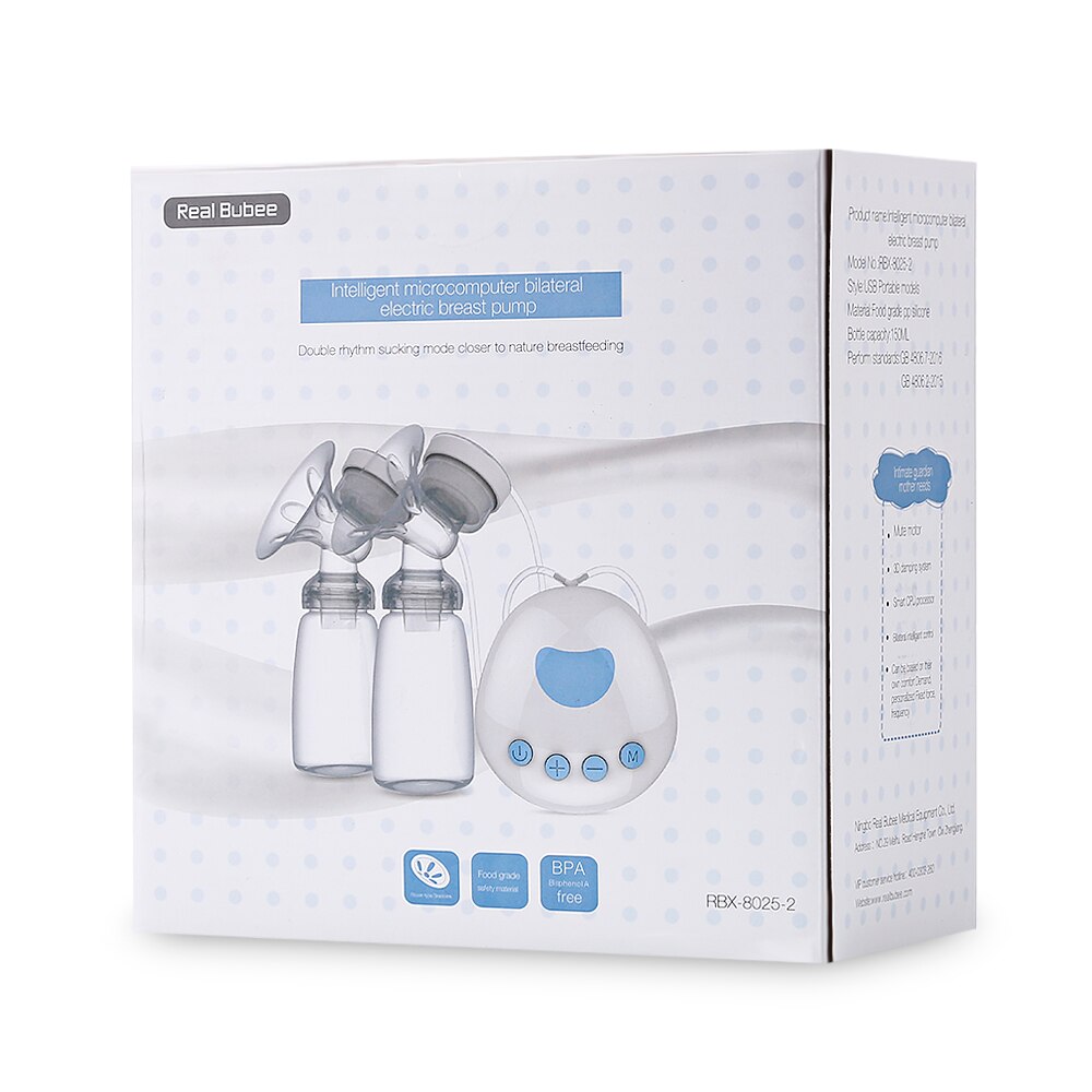 RealBubee Maternal Bilateral Electric Breast Pump Massage Postpartum Milking Lactator