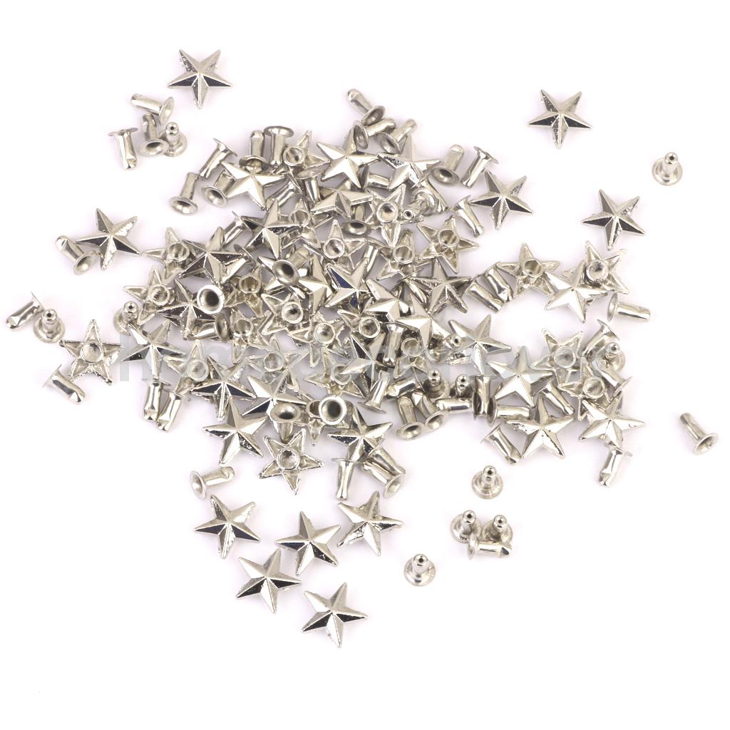 50 Stuks Silver Iron Star Studs Rivet Spikes Spots Nailhead Leathercraft Cool