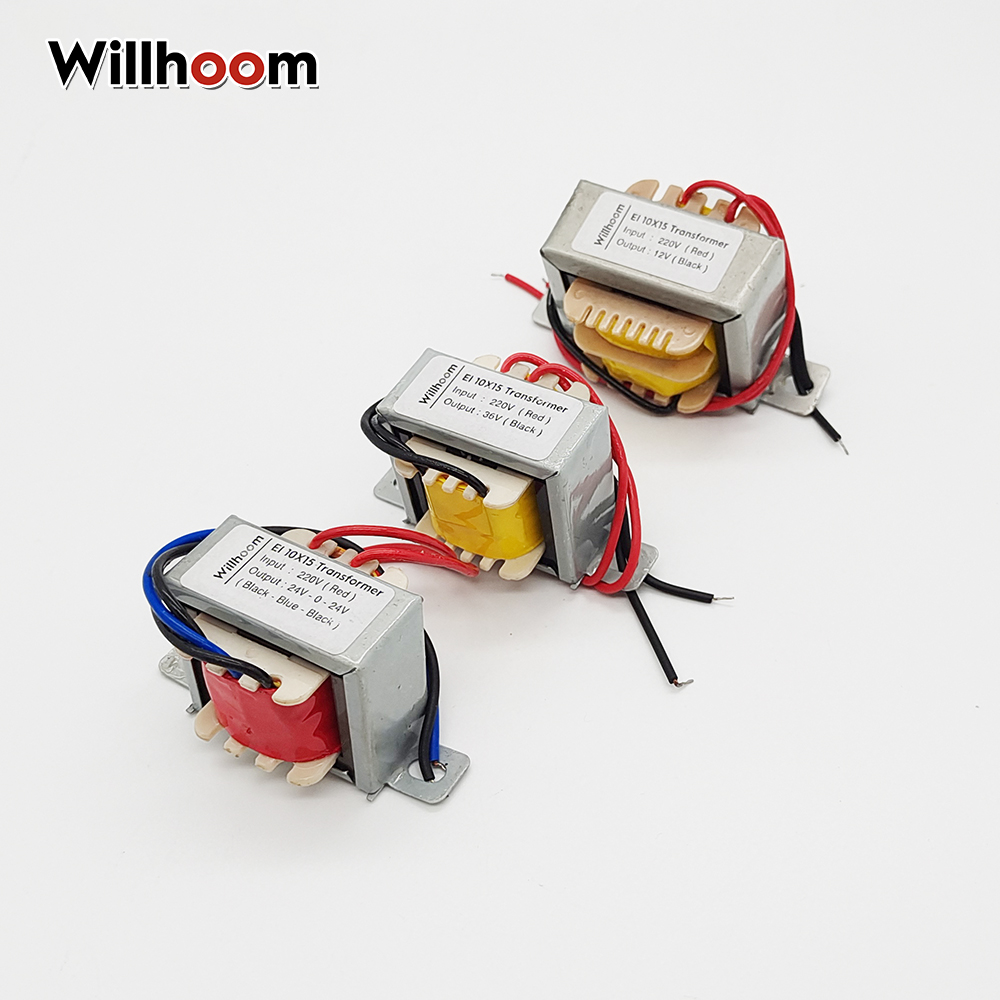 Transformador de potencia 10X15EI, salida Dual de 2 vatios, 3 cables AC12V-0-12V 15V-0-15V 18V-0-18V 24V-0-24V 9V-0-9V, entrada de cable de cobre 220V 110V