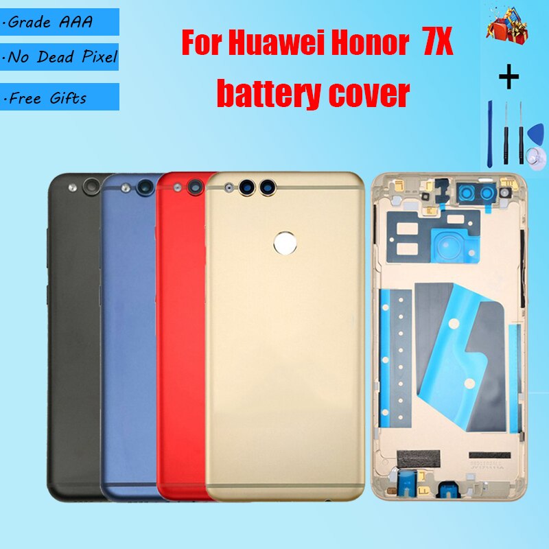 Back Battery Cover Door For HUAWEI Honor 7X BND-AL10 TL10 L21 L22 L24 L31 L2 L34 With repair parts, 7X Housing Rear Replacement