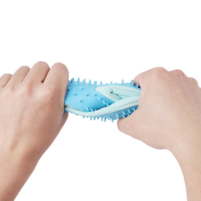 Guante azul de silicona para mascotas, guantes para eliminar el vello del gato, cepillo para gatos, cepillo para el baño de perros, cepillo para eliminar el pelo de los dedos