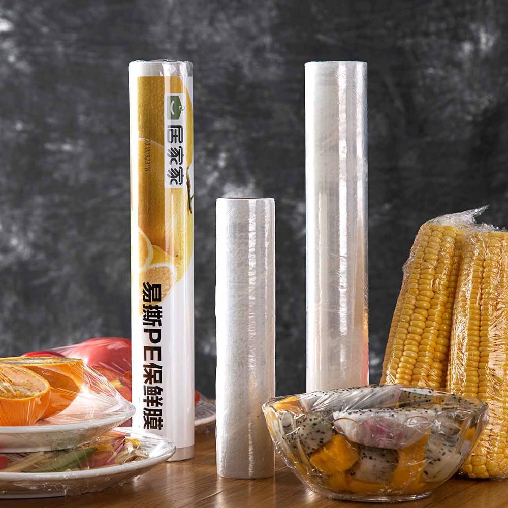 1 Roll Kitchen Clear PE Foil Cling Film Food Storage Plastic Wrap Roll Fruit Vegetable Cover 30cm*50M /30cmx20M / 20cmx20M