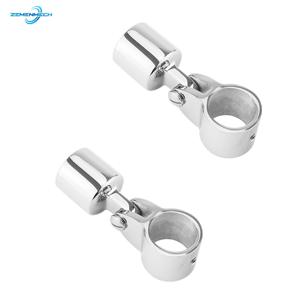 2PC Stainless Steel Boat Bimini Top Fitting Slide Cap Slide Sleeve Pipe Eye End Cap Jaw Slide Clamp External Eye End Canopy Tube