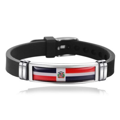 FIMAODZ-Pulsera de silicona con la bandera de España y EE. UU., ajustable, para hombres y mujeres, banderas de Israel y Alemania, de recuerdo,: I