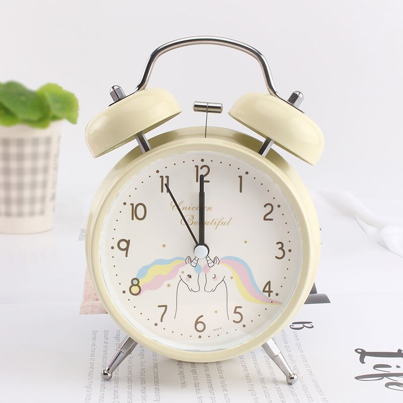 Bonito reloj despertador de unicornio encantador reloj de mesa de escritorio para niños estudiante de Navidad de Año