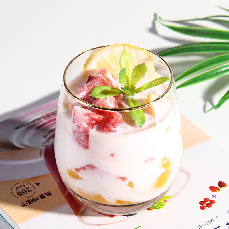 Glass glass tracing gold glass egg glass transparent lead-free glass home water cup one piece of hair.