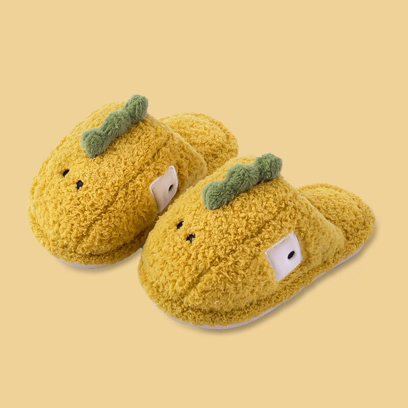 Indoor Kinderen Slippers In De Winter Kinderen Katoenen Schoenen Flats 3-6 Jaar Oude Warme Thuis Schoenen Non-slip Baby Jongens En Meisjes Slippers: YELLOW / 220-insole 20cm
