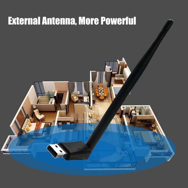 150 m sem fio externo 5db antena ethernet 802.11n portátil usb 2.4g desktop adaptador wi-fi antena dongle wi-fi cartão longo alcance