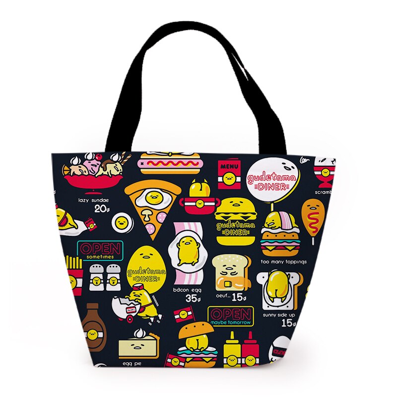 Gudetama Cartoon Cute Canvas Portable Lunch Bags Women Lunch Box Thermo Bag Office School Picnic Cooler Bag Bolsa Termica: 46