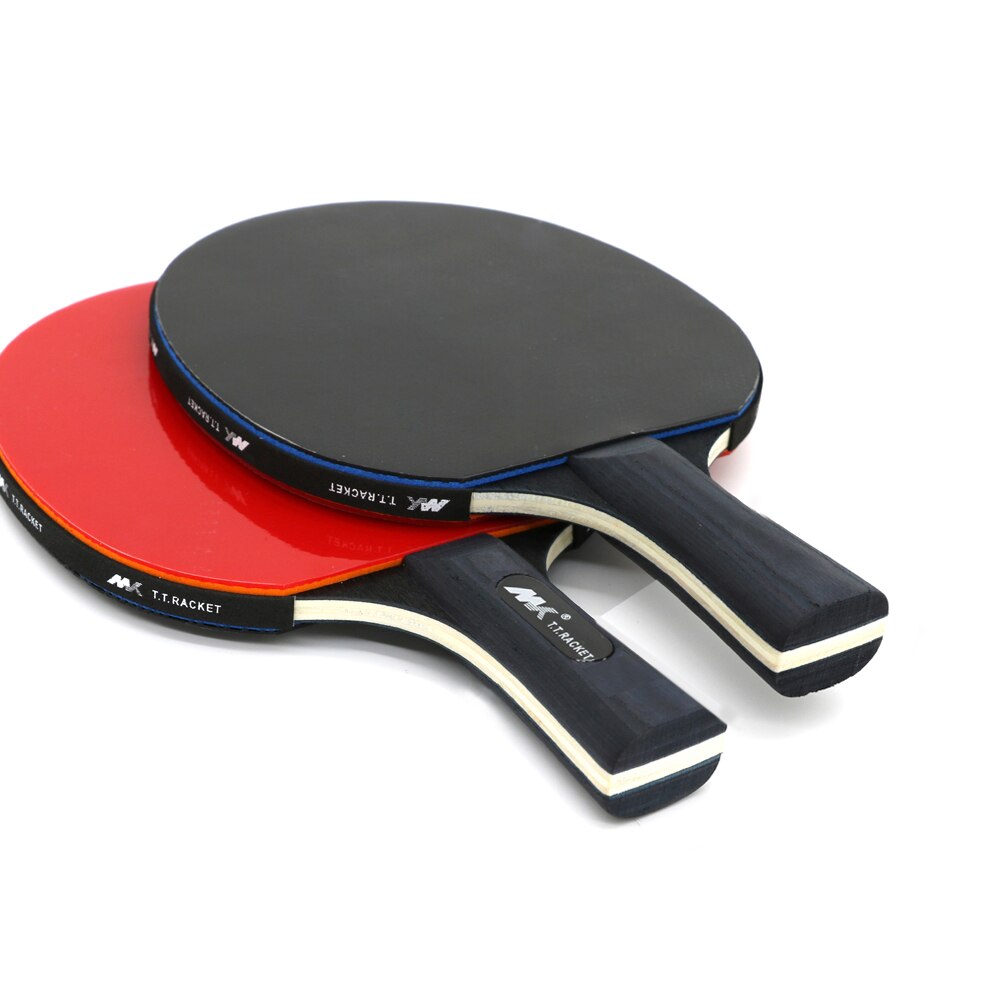 2Pcs/Lot Table Tennis Bat Racket Good Control Long Short Handle Ping Pong Paddle Racket Set With Bag: Double Short Handles